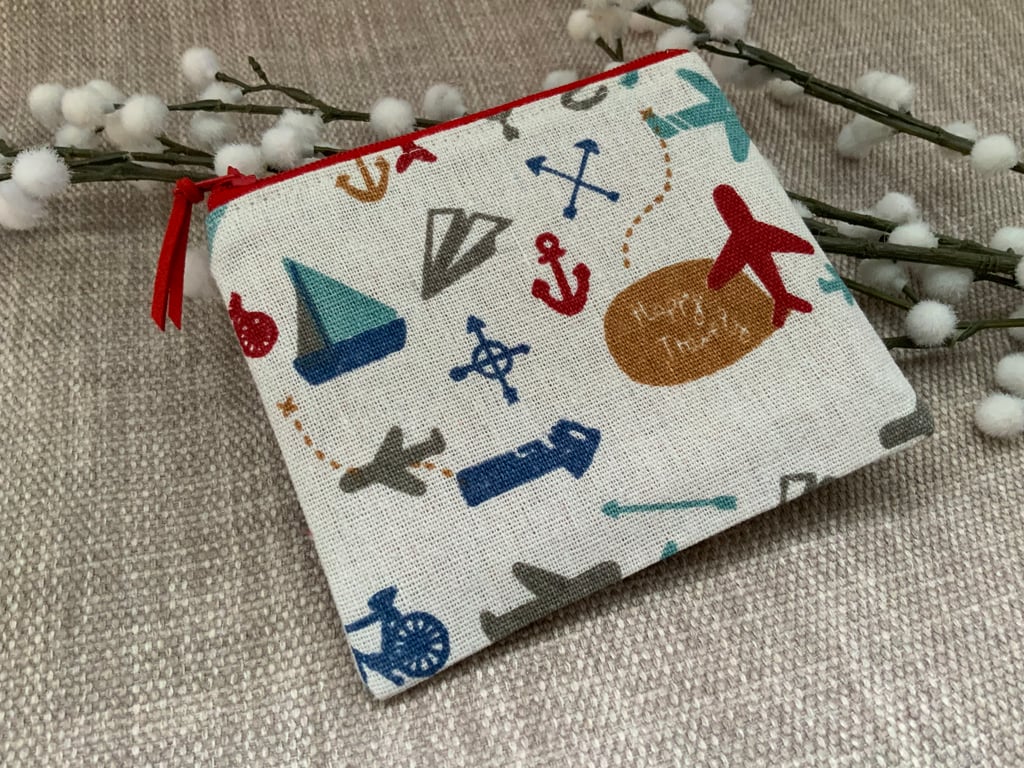 Fabric Coin Purse, Money Pouch, Zipped Purse, Purse, Card Holder, Transport