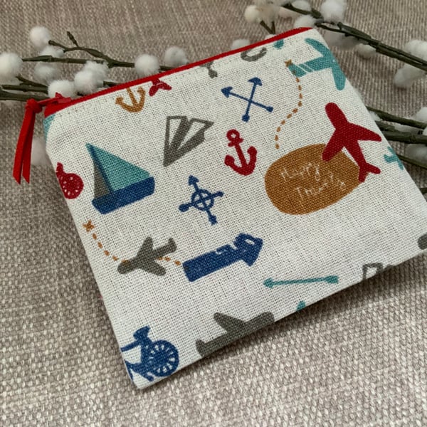 Fabric Coin Purse, Money Pouch, Zipped Purse, Purse, Card Holder, Transport