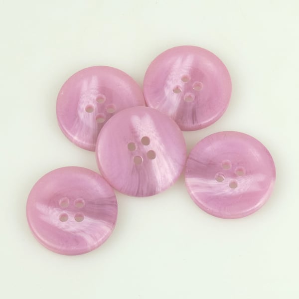5 x varigated lilac 22mm Round Plastic Buttons, sewing, crafts