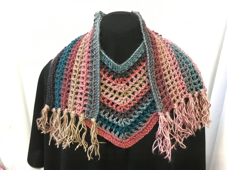 Light and Airy Vee Scarf for Winter Days or Chilly Summer Evenings.