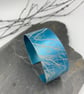 Turquoise anodised aluminium ‘Winter Tree’ cuff - Image 2