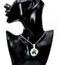 Green chrysocolla pendant; wire wrapped pendant - Image 2