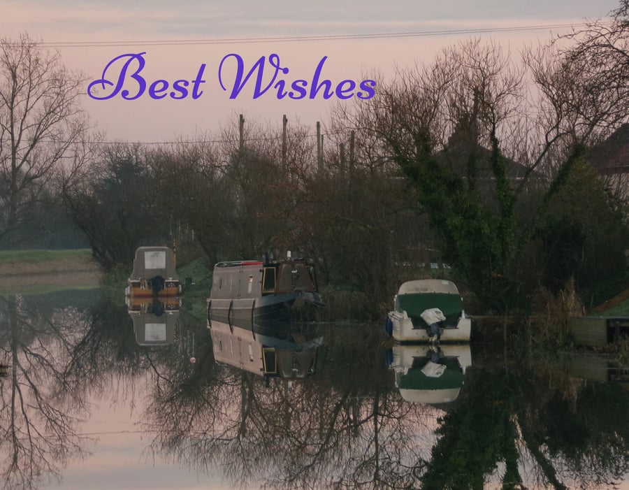 Best Wishes Boat Greeting Card A5