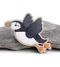 Puffin Fridge Magnet - Maple Wood Magnet - Seaside Kitchen Coastal Decor - Image 1