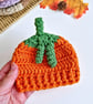 Newborn Crochet Pumpkin Baby Cardigan, Hat & Bootie Set  - Image 6