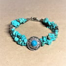 Upcycled Handmade Vintage Turquoise Chip Beads Bracelet
