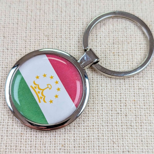 Tajikistan Flag Keyring
