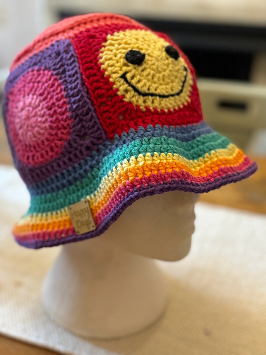 Summer crochet bucket hat festival vibes, boho hippy sunny days and holidays 