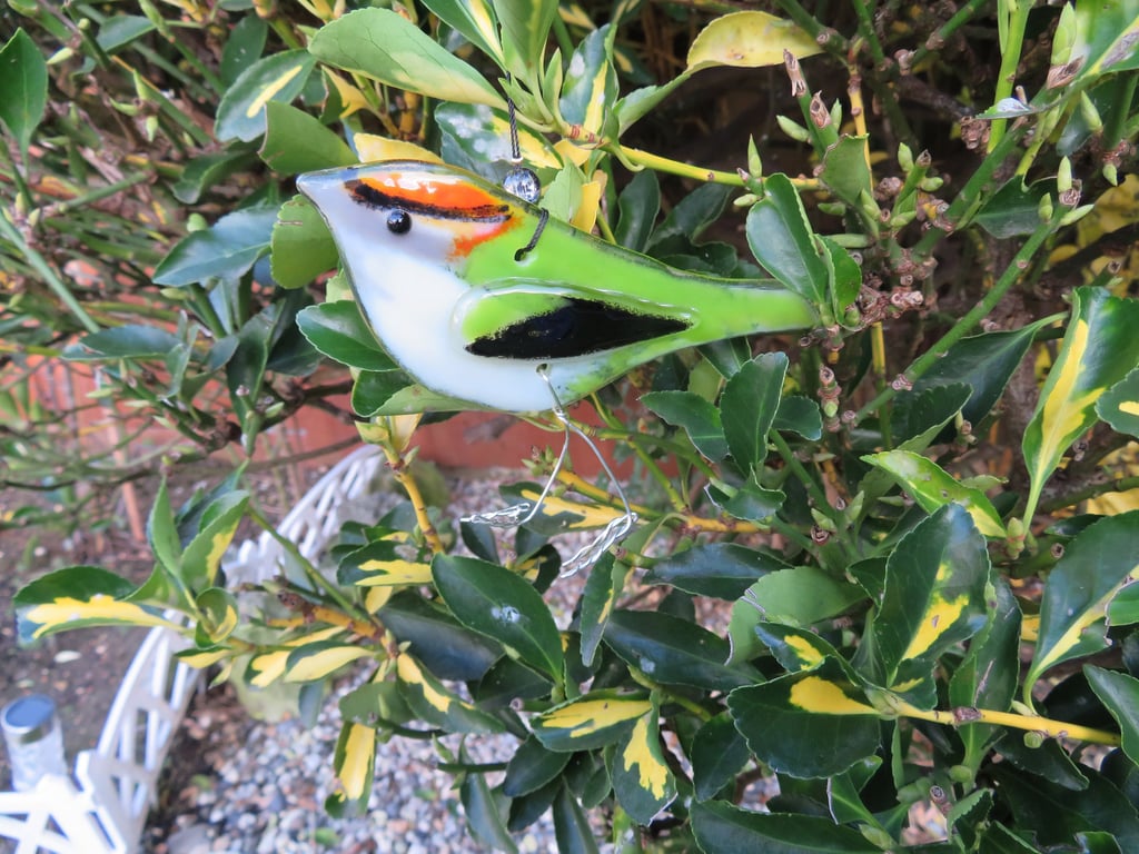 Gold Crest- fused glass bird-made to order-british bird- Mothers day gift-gift-G