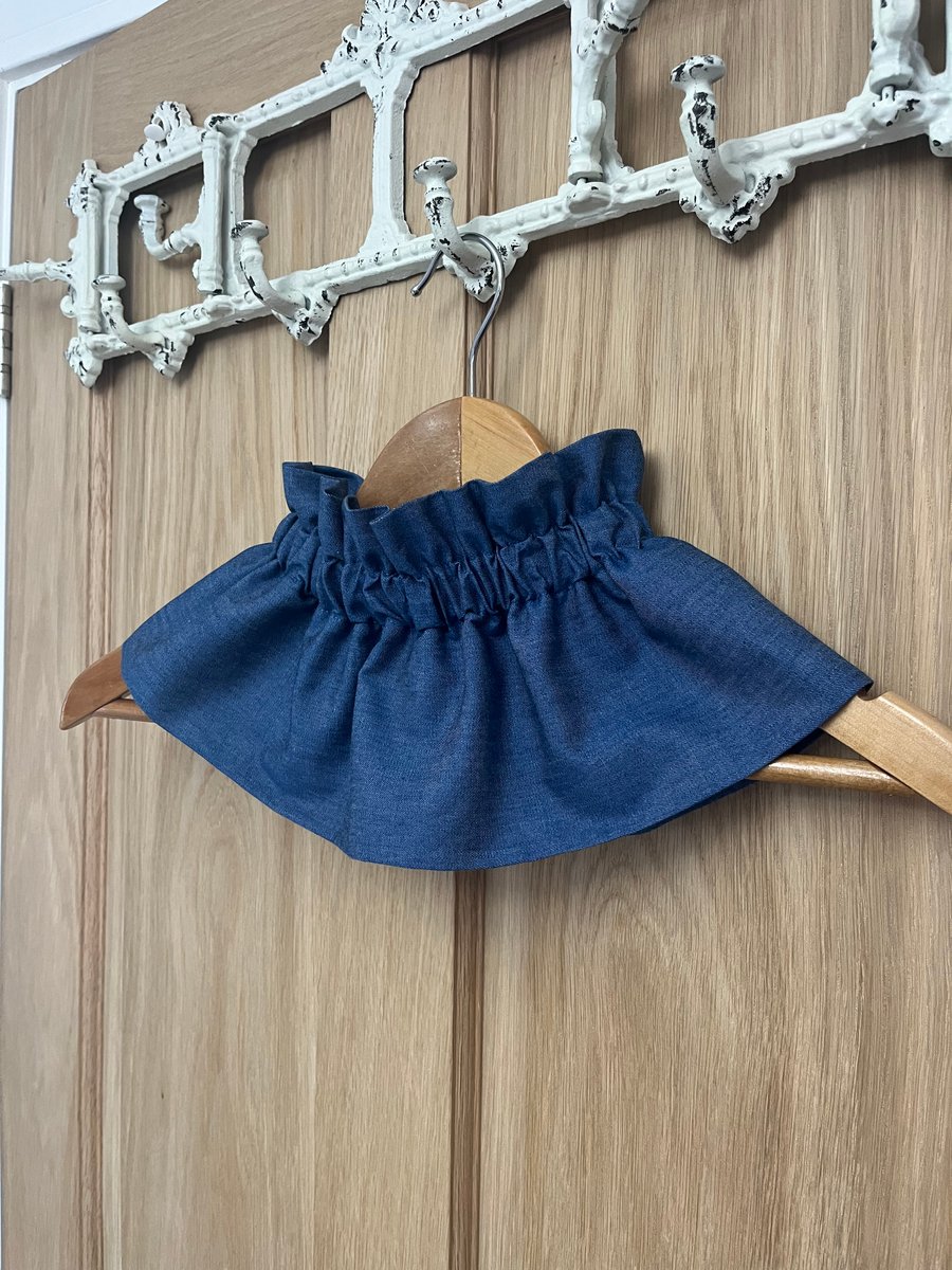 Denim Ruffle Collar 