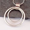 Spinning circles necklace sterling silver hallmarked