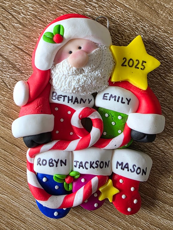 Personalised Santa Hanging Stockings Christmas Tree Ornament