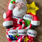 Personalised Santa Hanging Stockings Christmas Tree Ornament