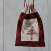 Hand Embroidered Lined Christmas Gift Bag