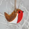 Clay robin Christmas hanging decoration, memorial robin, tree decoration 