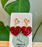 Wild at Heart: Leopard-Print Love Drop Earrings Red 