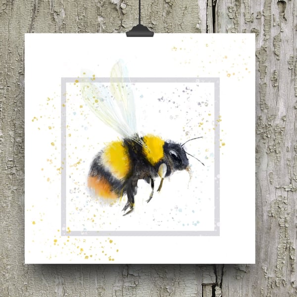 Bee Greeting Card - Thank You Blank or Personalised 