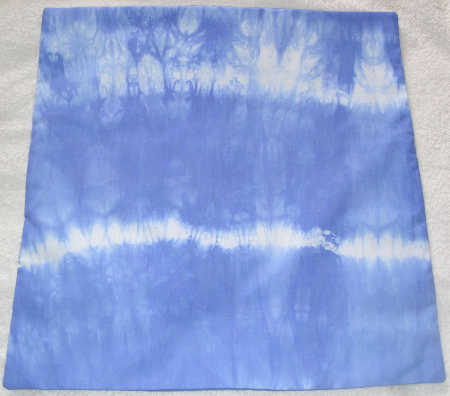 Mid blue tie dye cushion, out of the Forest