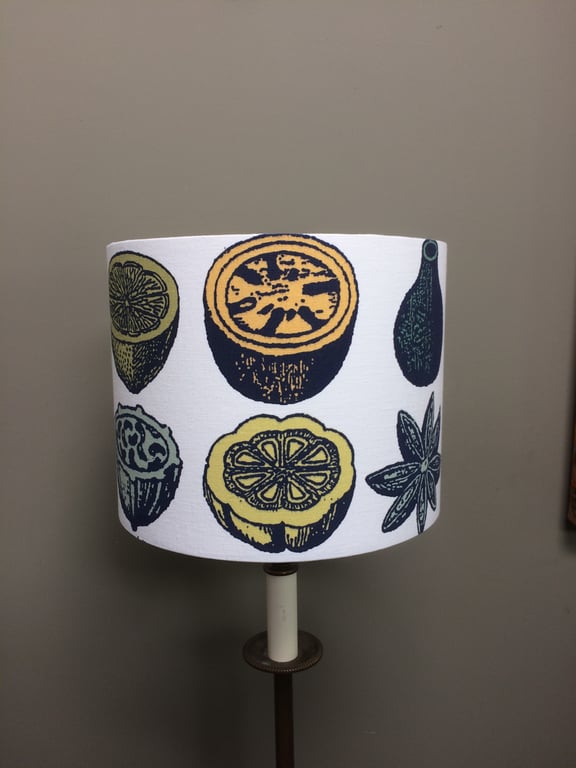 Dramatic Scandi style  Fruit and Vegetables Retro Fabric Lampshade option 
