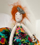 Fairy handmade ornament - Zara - reclaimed fabrics, tree topper