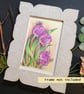 Purple tulips, small drawing, original art letterbox gift - Image 8