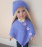 KNITTING PATTERN PDF Lavender Poncho for Doll - Image 3