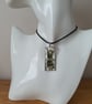 Pretty Real Dried Flower Rectangle Pendant in an Open Bezel - Image 2