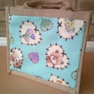 Patchwork Hearts and Bears Small Jute bag