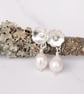 Handmade Floral Pearl Bridal Earrings, Delicate Silver Wedding Jewellery - Image 6