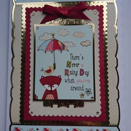 Friend Thank You Card There's Never A Rainy Day When You're Around Happiness