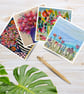 Square Flower Art Postcards