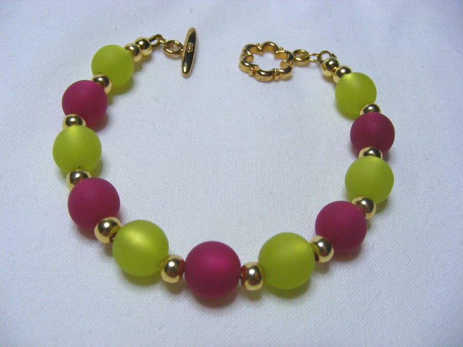 Fuchsia and Lime Bracelet for Carol Rafferty