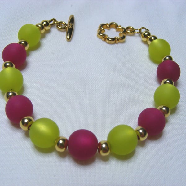 Fuchsia and Lime Bracelet for Carol Rafferty