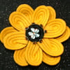 MUSTARD YELLOW FELT FLOWER CORSAGE