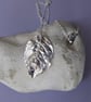 Hallmarked Fine silver rose leaf necklace - Image 2