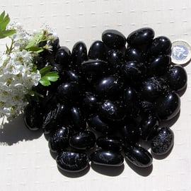 6 Black Tourmaline (Schorl) Crystal Chunky Tumblestones