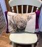Harris Tweed Highland Cow Cushion - Image 5