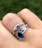 Blue Topaz Stack Ring, pebble ring, sea themed jewelery, gift for her, ocean,  - Image 1