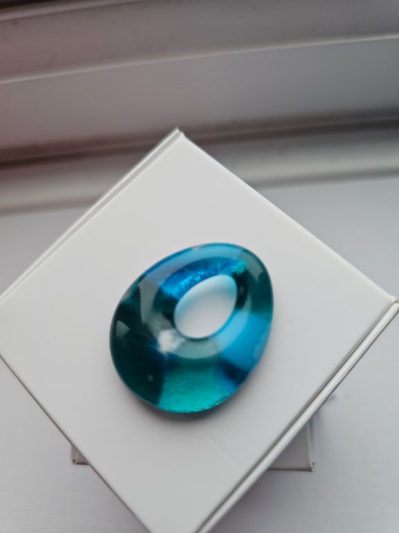 Fused Glass Teardrop Pendant - Small