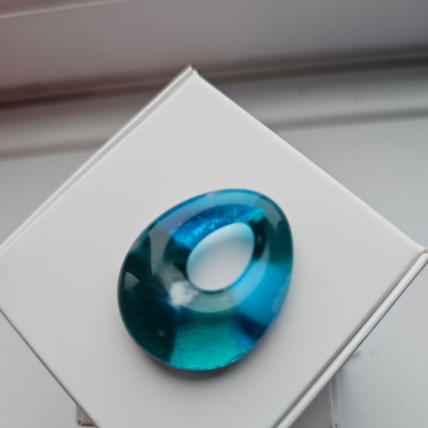 Fused Glass Teardrop Pendant - Small