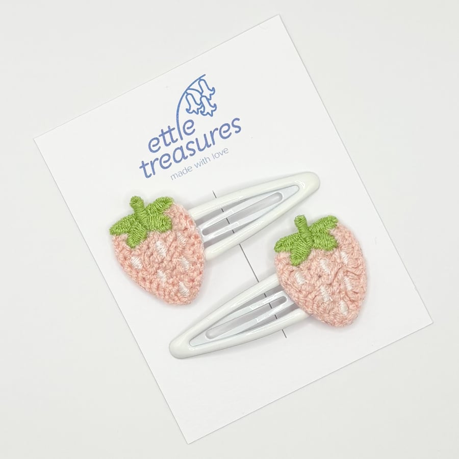 Strawberry Pink Hair Clips 