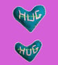 Pocket Hug Small, Felt Aqua with Orange stitching - Image 3