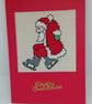 Handmade Christmas Greetings Card with Envelope - Cross Stitch
