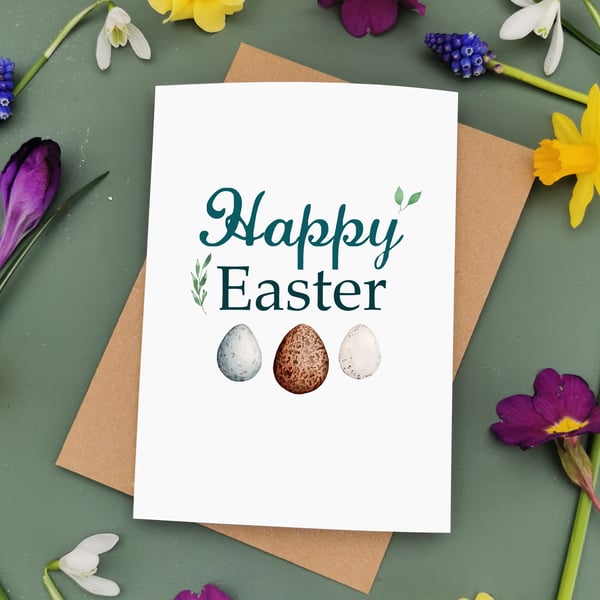 Easter Greetings Card, Happy Easter Card