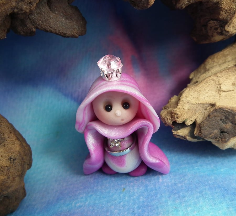 Princess 'Naomi' Tiny Royal Gnome with Crown Jewels OOAK Sculpt by Ann Galvin