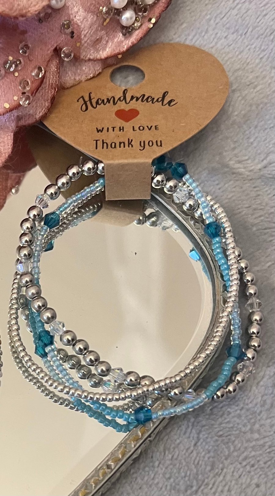 Ocean blue stacking bracelet