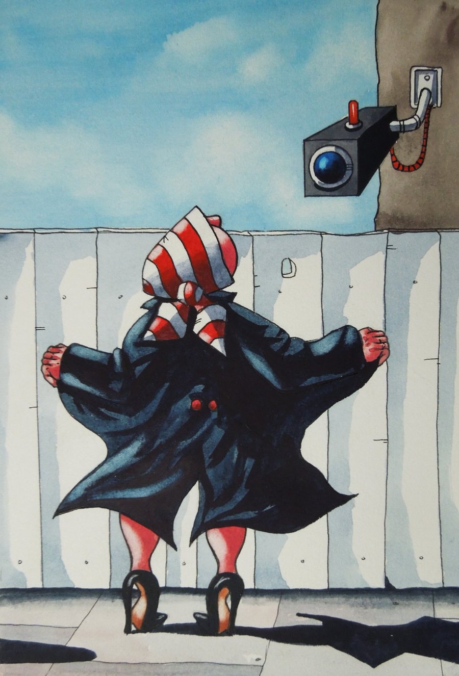  Original UK Art  "  CCTV   Showgirl  "  10 x 7 "