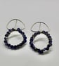 Silver and Faceted Iolite Drop Earrings, 