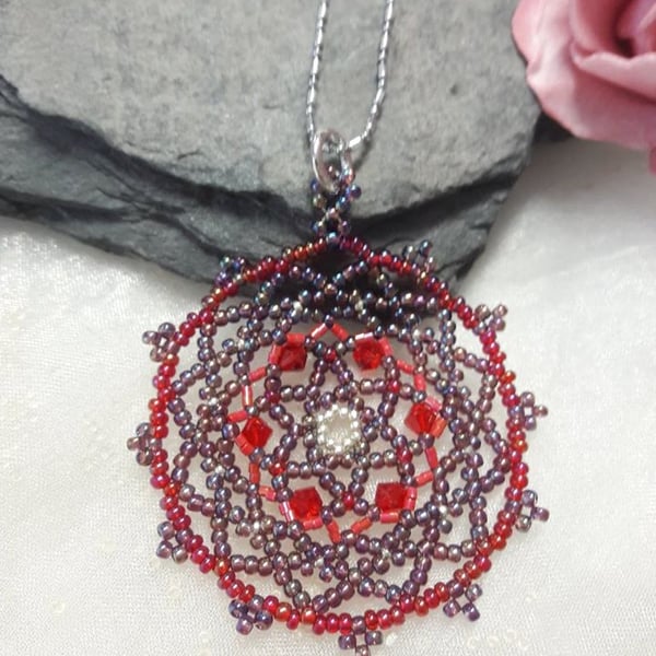 Seconds Sunday Mandala Beadwork Necklace
