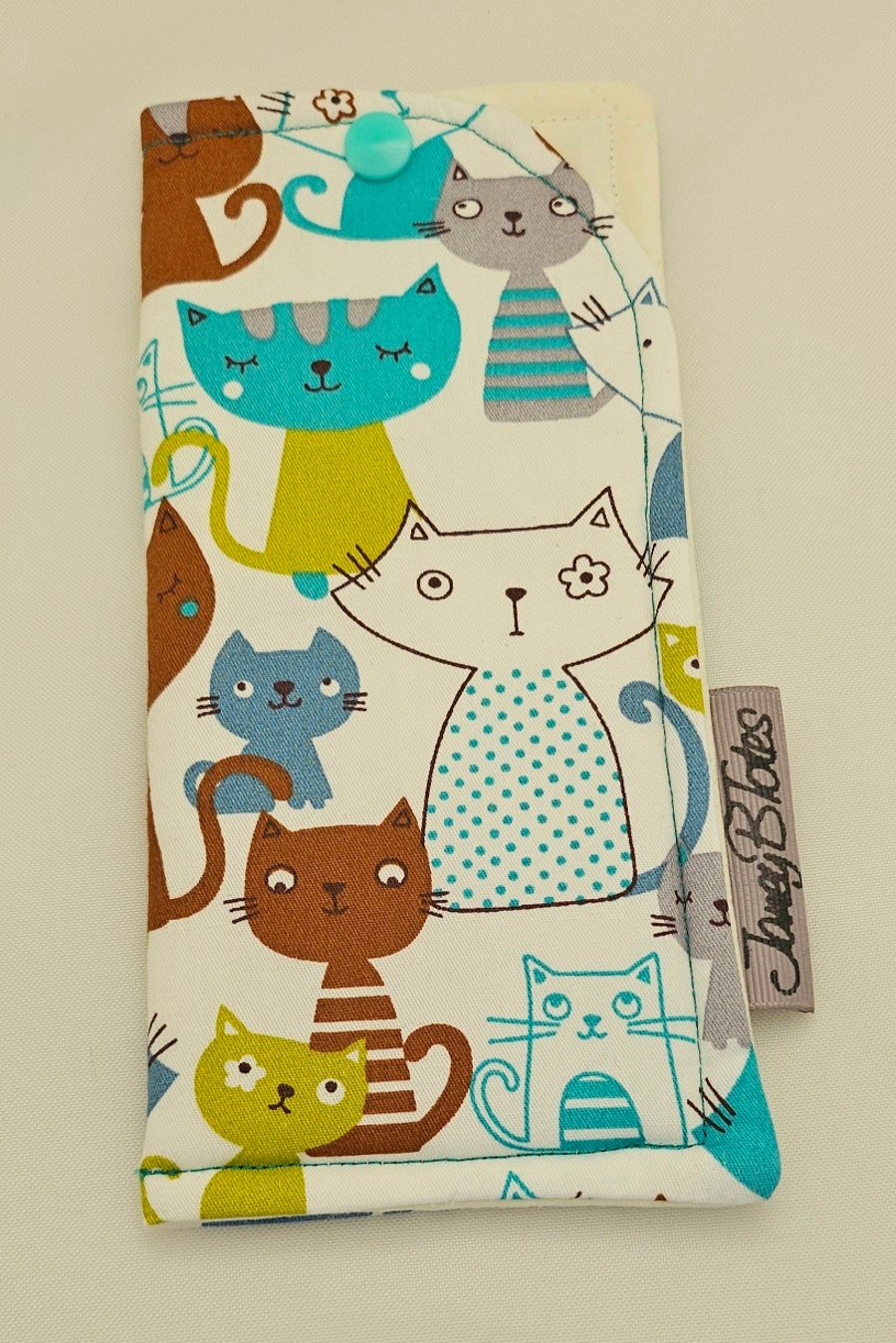 Funny cat cotton fabric glasses case.